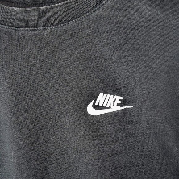 Nike Embroidered Swoosh Sweatshirt Faded Black Pullover XS Unisex Streetwear - Picture 7 of 7